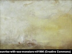 Уільям Тэрнэр «Усход сонца з марскімі пачварамі» (1845)