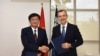 Sekretar Partijskog komiteta Nacionalnog superračunarskog centra Yuli Wang i rektor Univerziteta Crne Gore Vladimir Božović, jul 2025. 