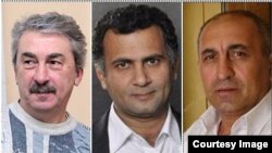 Mitinqə qatılan aktyorlar - Ayşad Məmmədov, İlqar Cahangir və Abbas Qəhrəmanov