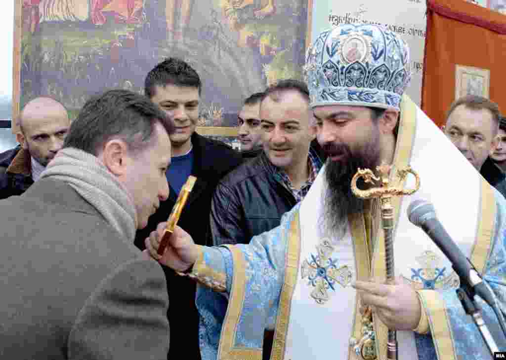 Macedonia - Today Orthodox Christians celebrate the great Christian holiday of Epiphany. In Struga cross is thrown into the waters of the river Drin. In Struga was Prime Minister Nikola Gruevski.