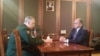 Armenia - Defense Minister Seyran Ohanian (R) and Russian First Deputy Defense Minister Arkady Bakhin, meet in Gyumri to discuss a deadly shooting spree attributed to a Russian soldier,13Jan2015.