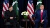 U.S. President Donald Trump (R) and Pakistani Prime Minister Imran Khan hold a meeting on the sidelines of the UN General Assembly in New York, September 23, 2019