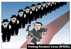 Karikaturista Predrag Koraksić Corax stalni je saradnik Radija Slobodna Evropa i jednom sedmično objavljujemo njegov komentar političkog života Srbije bez riječi.