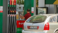 A man stands at a gas station in the Kyrgyz capital, Bishkek. (file photo)