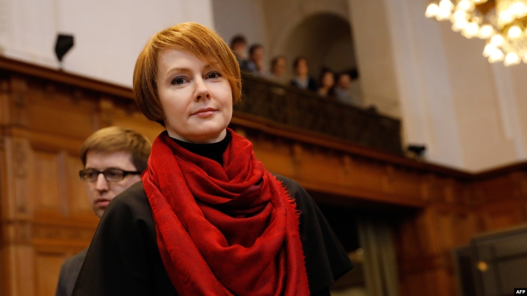 Заместитель министра иностранных дел Украины Елена Зеркаль в Международном суде ООН, который рассматривает иск против России. Гаага, 6 марта 2017 года