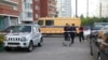 Russian police officers work at the site of a drone attack in the Moscow region earlier this week. 