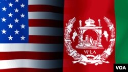بیرق‌های افغانستان و امریکا
