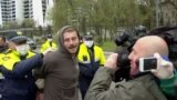 Georgian Police Detain Coronavirus Lockdown Protesters video grab 2