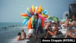 On the beach in Batumi, Georgia... June 23, 2019. 