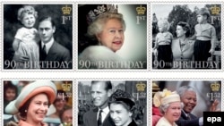 Почтовое ведомство Великобритании выпустило к юбилею королевы шесть марок
