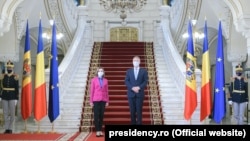 Președinții Maia Sandu și Klaus Iohannis, la Palatul Cotroceni