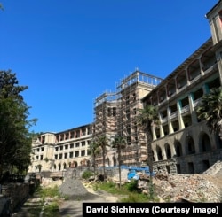 The privately owned Tbilisi sanatorium in Tskaltubo, photographed under renovation in 2023 by Georgian academic David Sichinava