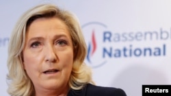 Marine Le Pen a választás estéjén Nanterre-ben, 2021. június 27-én