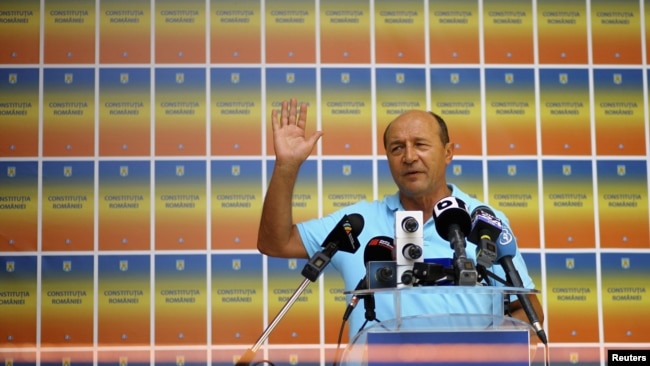 Conferință de presă a lui Traian Băsescu în timpul suspendării din 2012