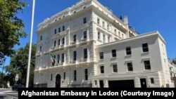 Afghanistan's embassy in London. Afghan embassies in many nations continued to operate with diplomatic staff loyal to the previous government despite the Taliban takeover at home, angering the de facto rulers.