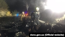 Wreckage of the Ukrainian military Antonov An-26 plane, which crashed in the northeastern Kharkiv region.