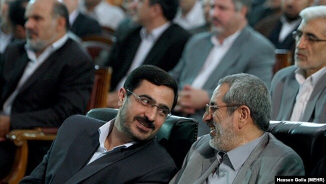 Tehran Prosecutor General Abbas Jafari Dolatabadi (R) and his predecessor Saeed Mortazavi, who has been recently indicted in death of prisoners in 2009. Undated.