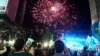 People in Lahore watch fireworks to show solidarity with the Pakistan Army on May 11.