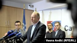 Serbia - Dragan Djilas the press conference of the opposition block Alliance for Serbia. 17. March 2019. Belgrade