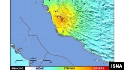 Мапа на земјотресот во Иран