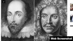 Shakespeare və Molière, İndependent-dən görüntü.