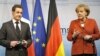 Николя Саркози и Ангела Меркель на итоговой пресс-конференции в Мюнхене