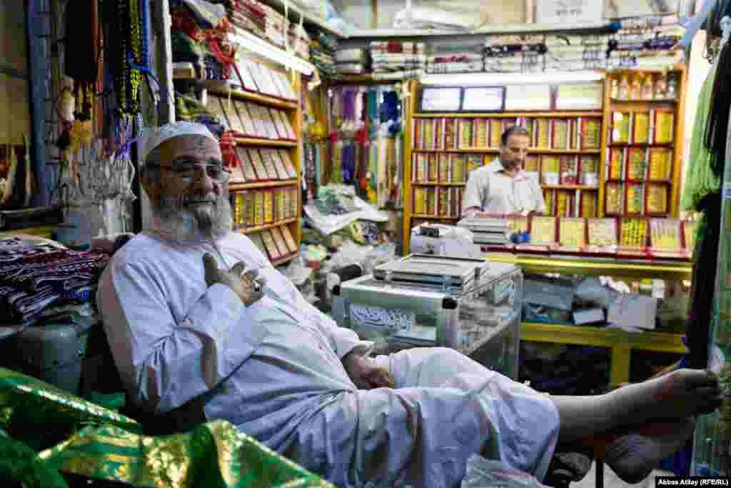 A trader at his shop in central Najaf.