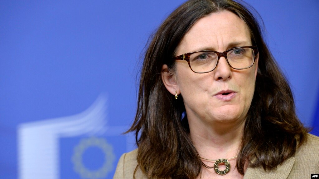 Komisionarja pÃ«r Tregti e BE-sÃ«, Cecilia Malmstrom.