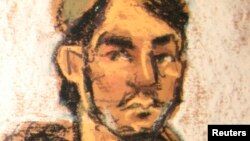 Портрет Абдурасула Джурабоева, сделанный в зале суда.