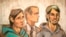 Akhror Saidakhmetov (3rd L), 19, of Kazakhstan and Abdurasul Hasanovich Juraboev (4th R), 24, of Uzbekistan, appear with court interpreter Akhror Saidakmetov (C) in Brooklyn federal court in New York, February 25, 2015.