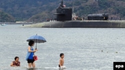 Крупнейшая американская подводная лодка "Мичиган" на базе Субик-Бей на Филиппинах 
