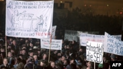 La demonstrația din 1989 de la Leipzig