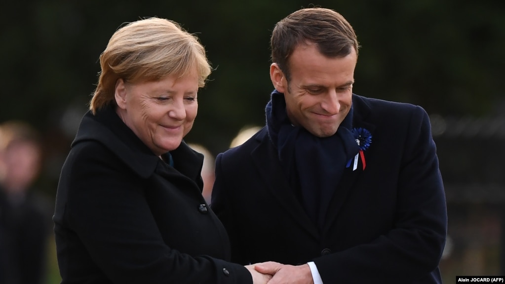 Kancelarja gjermane Angela Merkel dhe Presidenti francez, Emmanuel Macron 