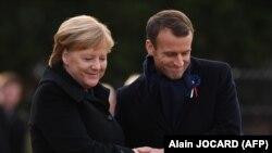 German Chancellor Angela Merkel (Left) and French President Emmanuel Macron 