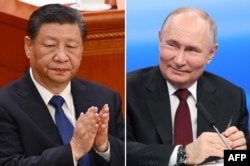 Лідери Китаю Сі Цзіньпін та Росії Володимир Путін (комбіноване фото)