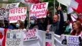 Belarusian Protesters In Canada: 'Putin, Hands Off Belarus!'