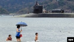 Найбуйнейшая амэрыканская падводная лодка "Мічыган" на базе Субік-Бэй на Філіпінах