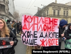 Protest kod Doma omladine, Beograd, Srbija, 21. januar 2025.