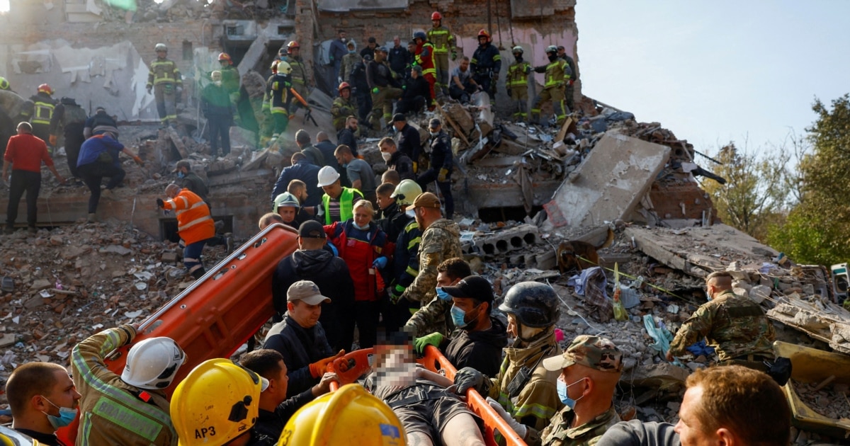 Massive Russian Attack Kills At Least 19, Devastates Pryluky Apartment Block