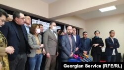 Жигимантас Павиленис и представители оппозиционных партий Грузии