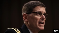 U.S. Central Command Commander Army General Joseph Votel testfies before the Senate Armed Services Committee in Washington in March 2017.