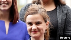 U.K. -- Batley and Spen MP Jo Cox is seen in Westminster, May 12, 2015