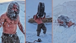 مرد برفی افغانستان؛ نمایش ورزشی در سرمای منفی ۲۴ درجه در فیروزکوه