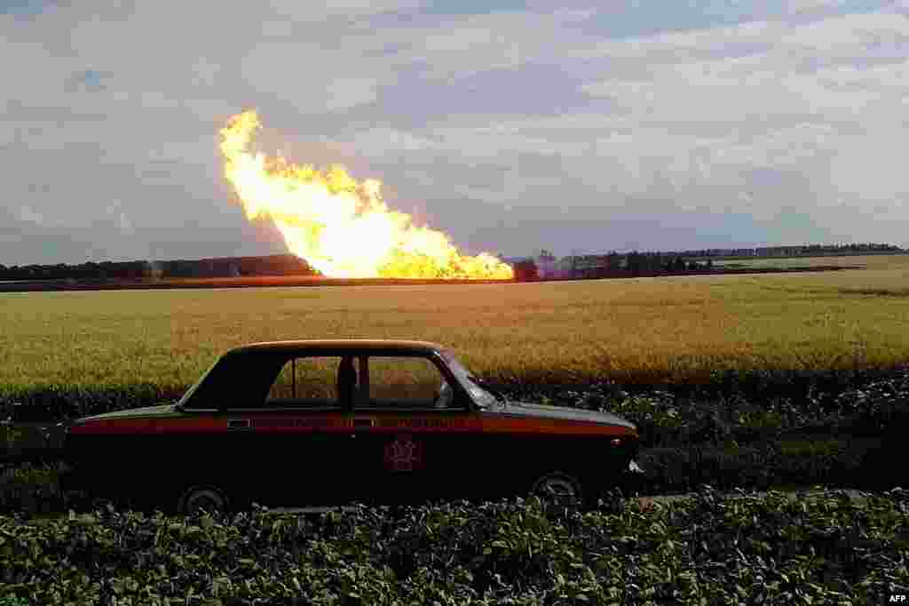 Пожежа на місці вибуху на газопроводі &laquo;Уренгой &ndash; Помари &ndash; Ужгород&raquo; у Лохвицькому районі Полтавської області, 17 червня 2014 року