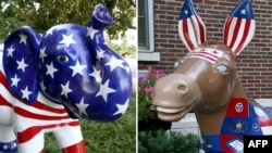 Символы Республиканской (слон) и Демократической (осел) партий США