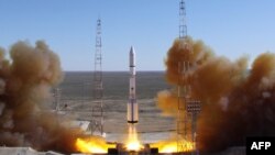Запуск с космодрома Байконур очередного спутника связи в рамках проекта KazSat. Иллюстративное фото.