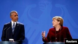 Barack Obama i Angela Merkel na press konferenciji u Berlinu 17. novembra 2016.