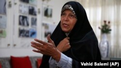 Iranian activist Faezeh Hashemi (file photo)