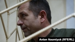 Volodymyr Balukh appears in court in Simferopol last month.