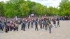 Ukraine -- Pro-russian activists rally in Lugansk, 29Apr2014